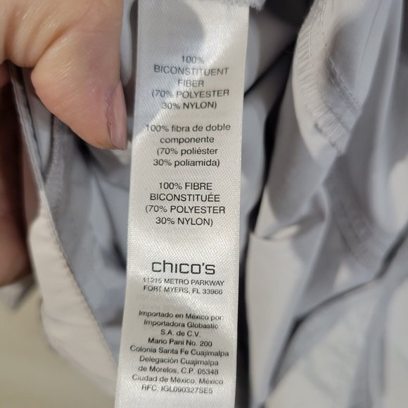 chicos zenergy jacket size 2P light weight light gray pocket hooded zip up - Picture 7 of 9